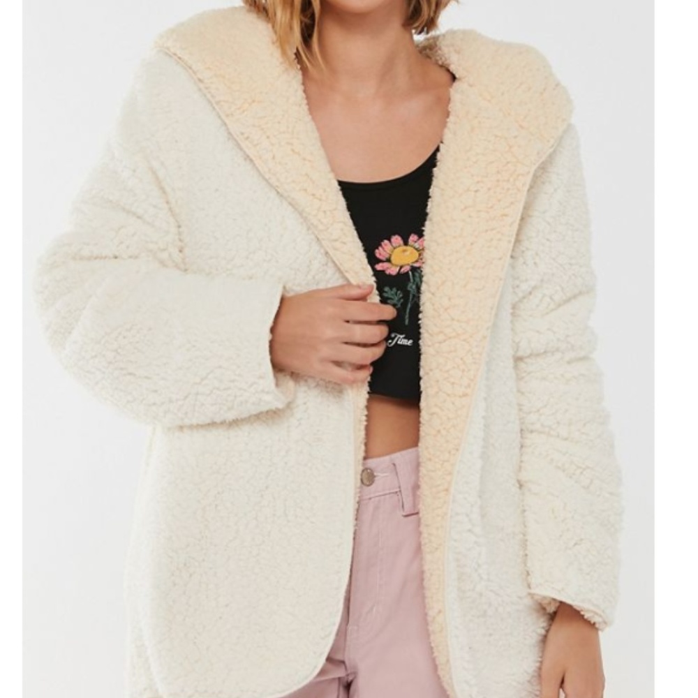 BDG Carmella Reversible Hooded Teddy Jacket